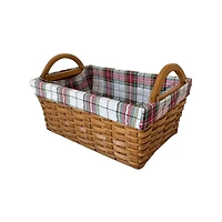 Plaid Lined Chipwood Basket by Ashland