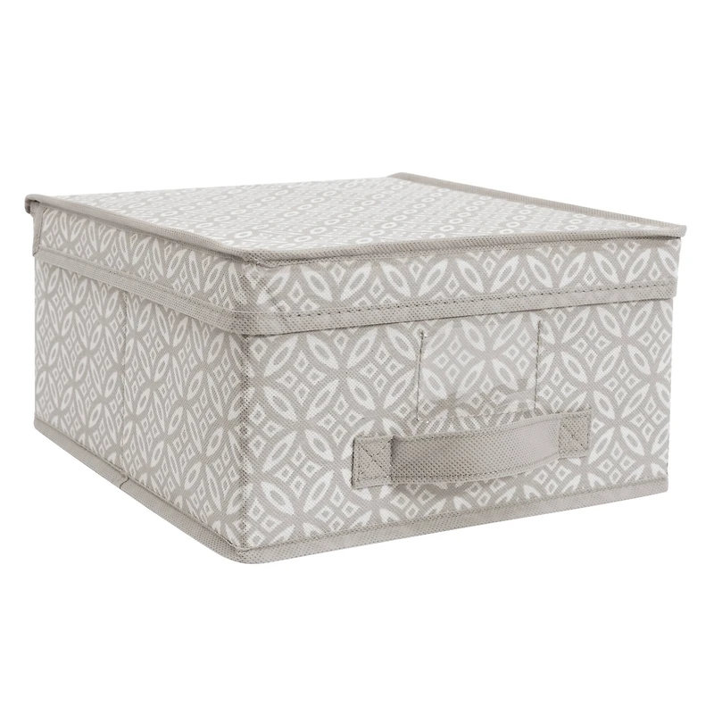 Simplify Medium Gray Boho Storage Box
