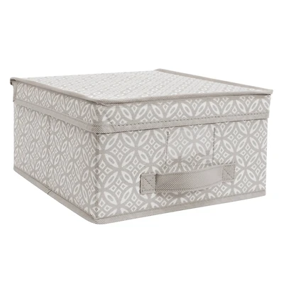 Simplify Medium Gray Boho Storage Box