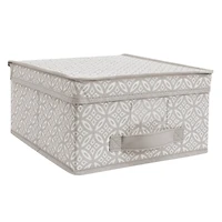 Simplify Medium Gray Boho Storage Box