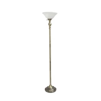 Lalia Home 6ft. Torchiere Floor Lamp with Marbleized Shade