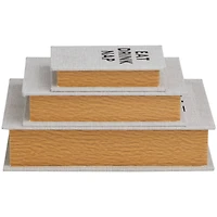 Light Gray Eat Drink Nap Linen Storage Book Box Set