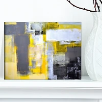 Designart - Grey and Yellow Blur Abstract