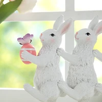 Glitzhome® 9.25" Easter Triple Bunny Table Décor