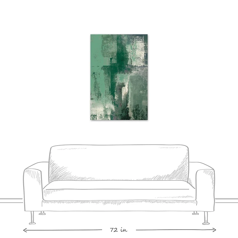Radiant Green Abstract 24" x 36" Canvas Wall Art