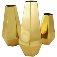 Stainless Steel Geometric Hexagon Shaped Vase Set