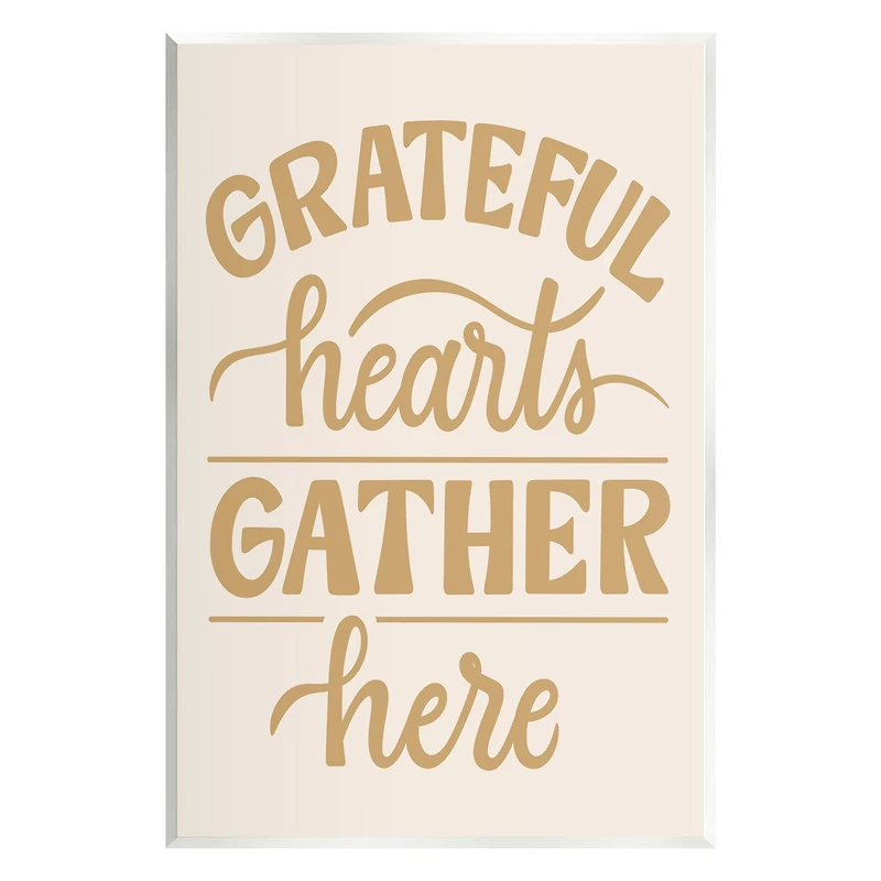 10" x 15" Stupell Industries Grateful Hearts Gather Here Phrase Wall Plaque Art