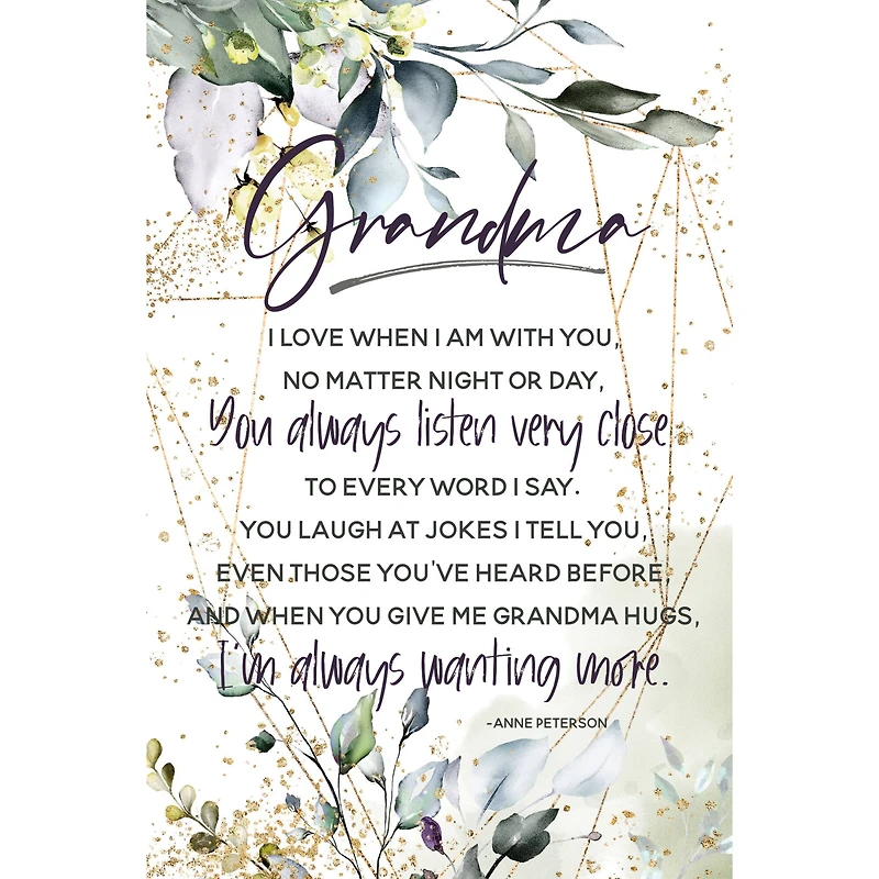 Grandma I Love When Inspirational Wood Plaque