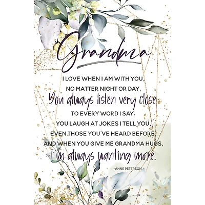 Grandma I Love When Inspirational Wood Plaque