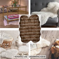Hastings Home Brown Faux Sheepskin Fur Rug, 4ft. x 5ft.