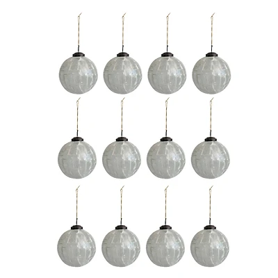 Hello Honey® 4" White Round Mosaic Glass Ball Ornaments, 12ct.