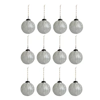 Hello Honey® 4" White Round Mosaic Glass Ball Ornaments, 12ct.
