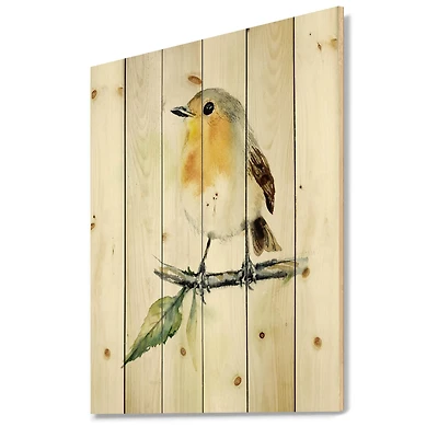 Designart - Little Robin Bird On A Branch
