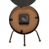 11" Brown Metal Contemporary Table Clock