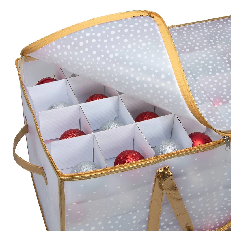 Simplify Gold & White 128ct. Ornament Storage Organizer