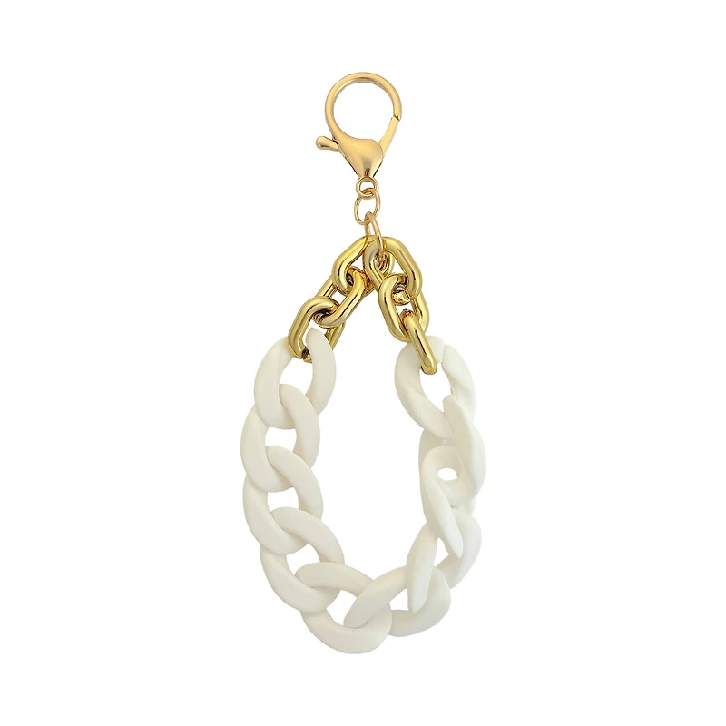 Blue Moon Studio™ White Chain Link Bag Charm with Tassel