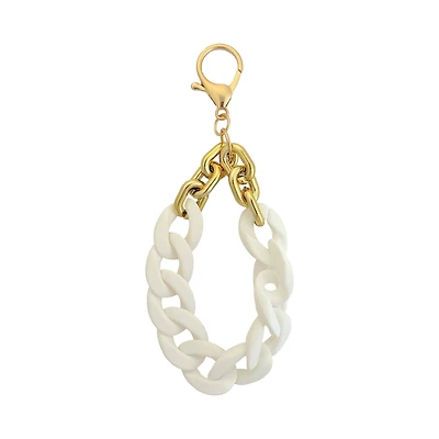 Blue Moon Studio™ White Chain Link Bag Charm with Tassel