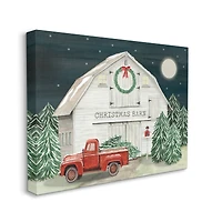 Stupell Industries Nighttime Christmas Barn Farm Canvas Wall Art