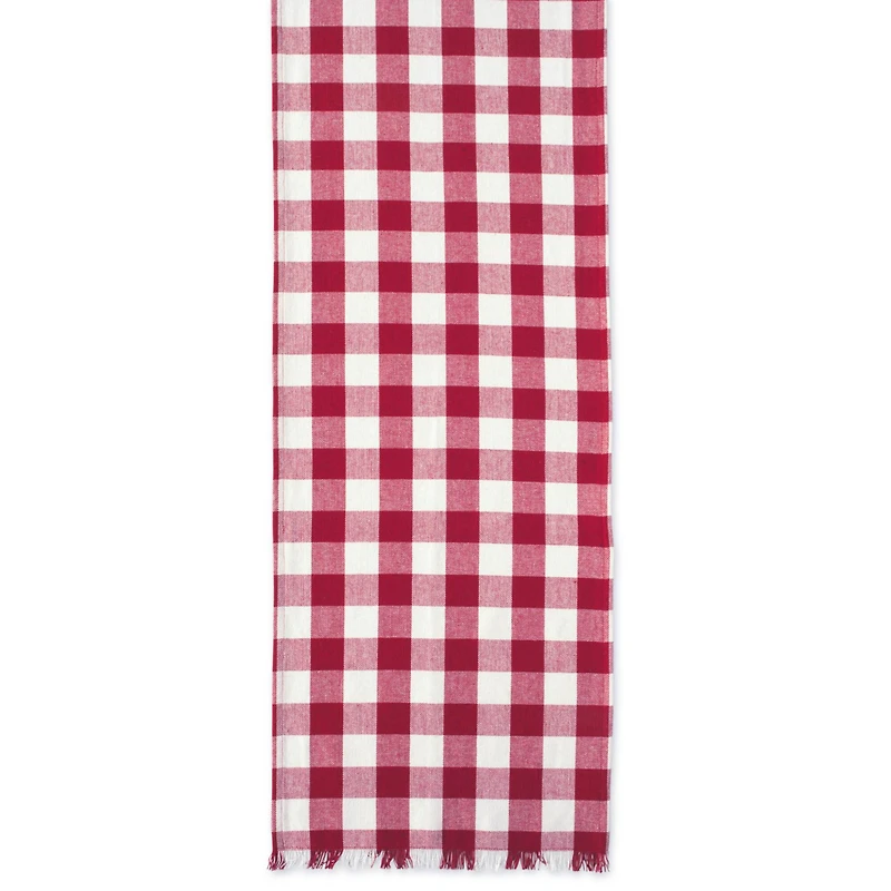 DII® 72" Heavyweight Check Fringed Table Runner