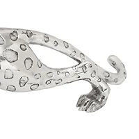 48" Silver Modern Leopard Sculpture