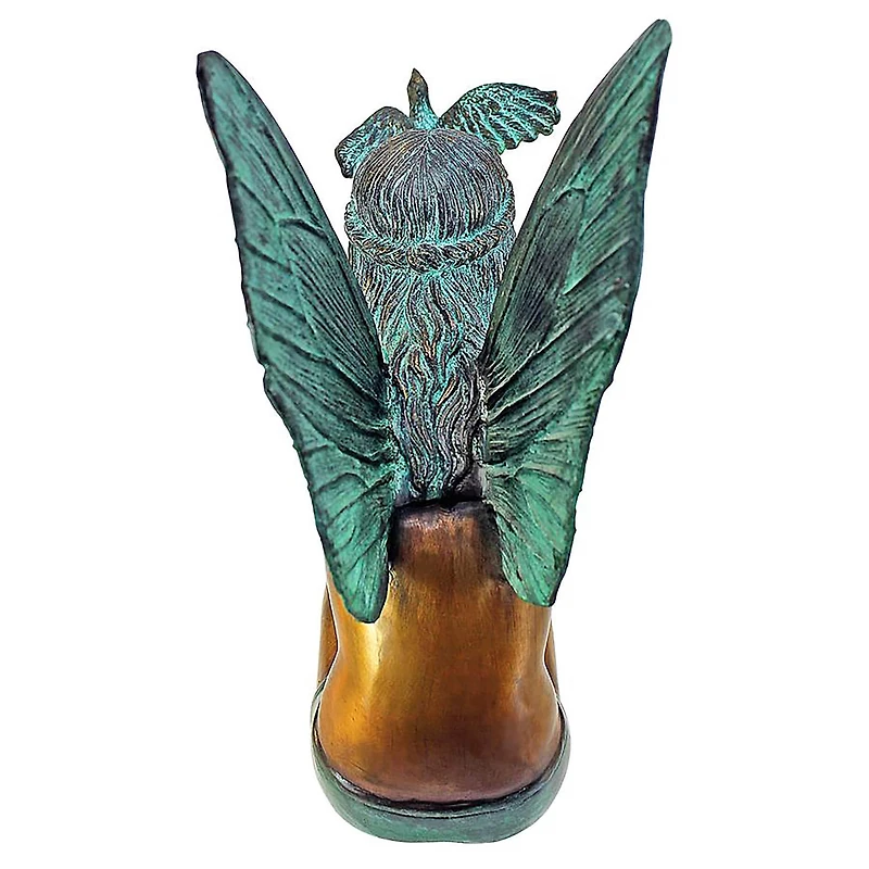 Design Toscano 11" Bird Fairy Cast Bronze Garden Statue