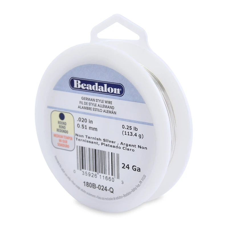 Beadalon® 24 Gauge Non Tarnish Silver German Style Wire