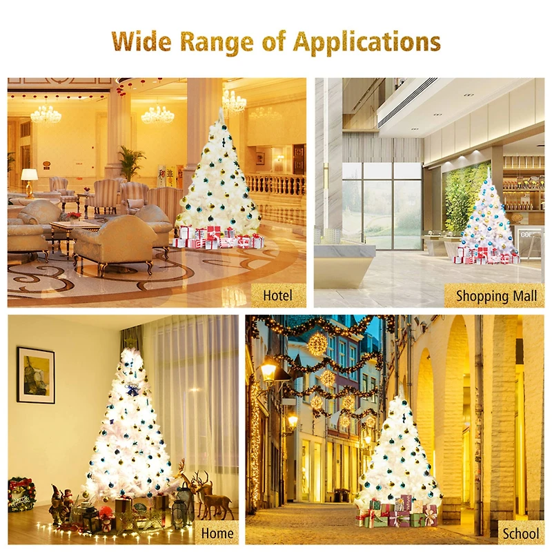 Costway 7.5ft. Unlit White Pine Artificial Christmas Tree