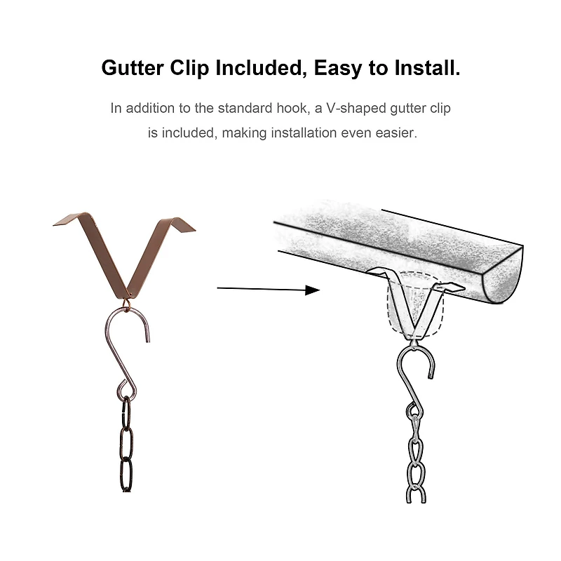 Glitzhome® 8.5ft. Copper Cup Shaped Rain Chain