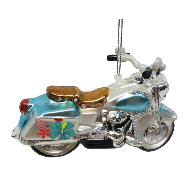 5" Beach Motorcycle Glass Ornament by Ashland®
