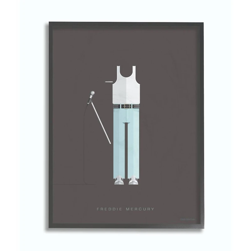 Stupell Industries Freddie Mercury Wall Art in Black Frame