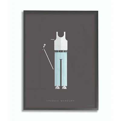 Stupell Industries Freddie Mercury Wall Art in Black Frame
