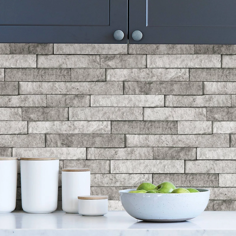 InHome Gray Stone Peel & Stick Backsplash