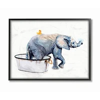 Stupell Industries Charming Rustic Elephant In Bubble Bath Painting in Frame Wall Art