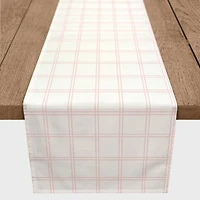 72" Pink Grid Check Pattern Poly Twill Table Runner