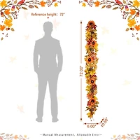Glitzhome® 6ft. Fall Sunflower, Maple Leaf & Berry Garland