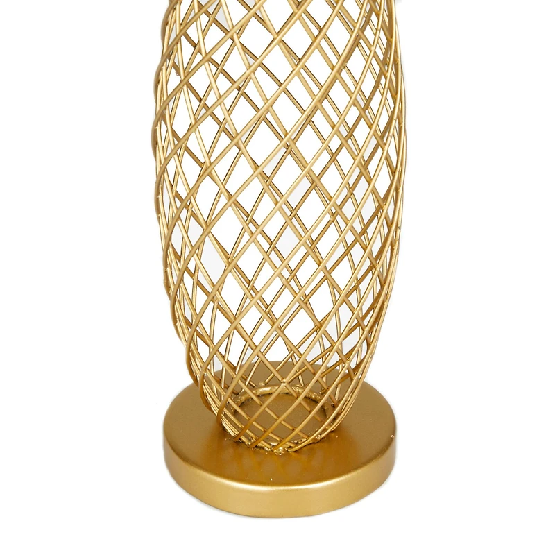 Gold Metal Glam Sculpture, 16" x 4" x 5"