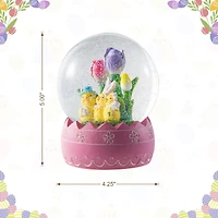 Glitzhome® 5" Easter Chick Family Waterglobe