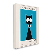 Stupell Industries Love and A Cat Phrase Funny Fashion Feline Canvas Wall Art