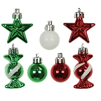 16 Pack 25mm Mini Plastic Star & Ball Ornaments by Ashland®