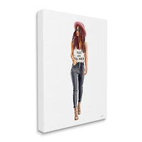Stupell Industries Girl Power Phrase Fashionista Canvas Wall Art