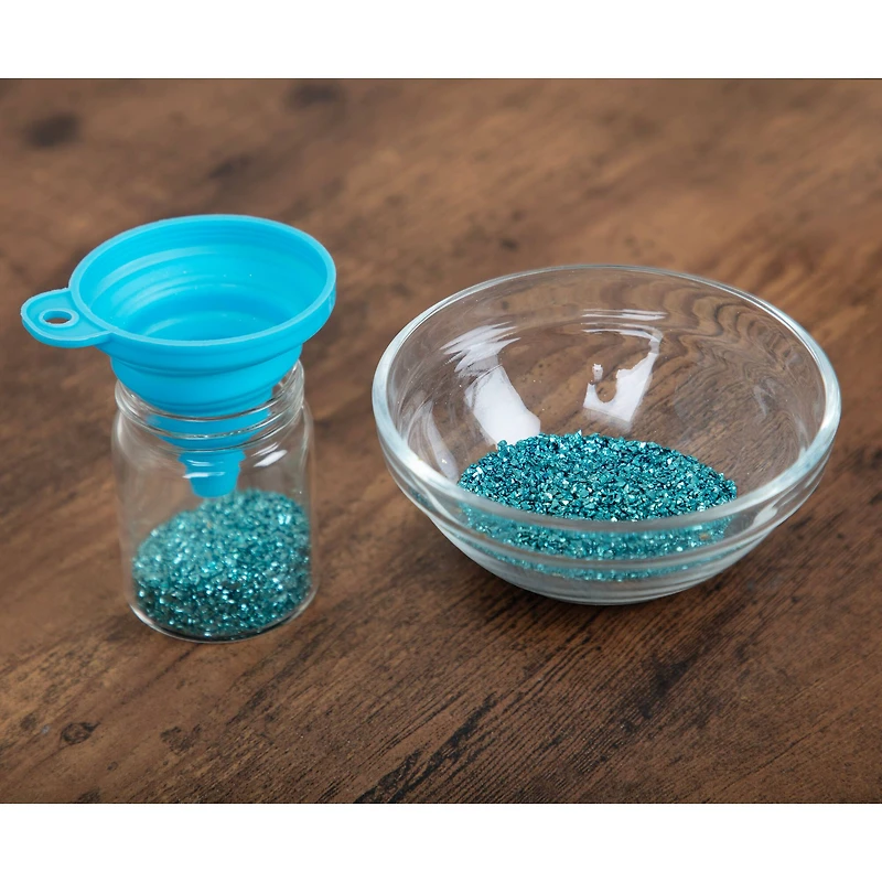 Teal Collapsible Silicone Funnel by Bead Landing™