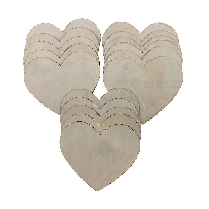 4" Wood Hearts, 16ct. by Make Market®