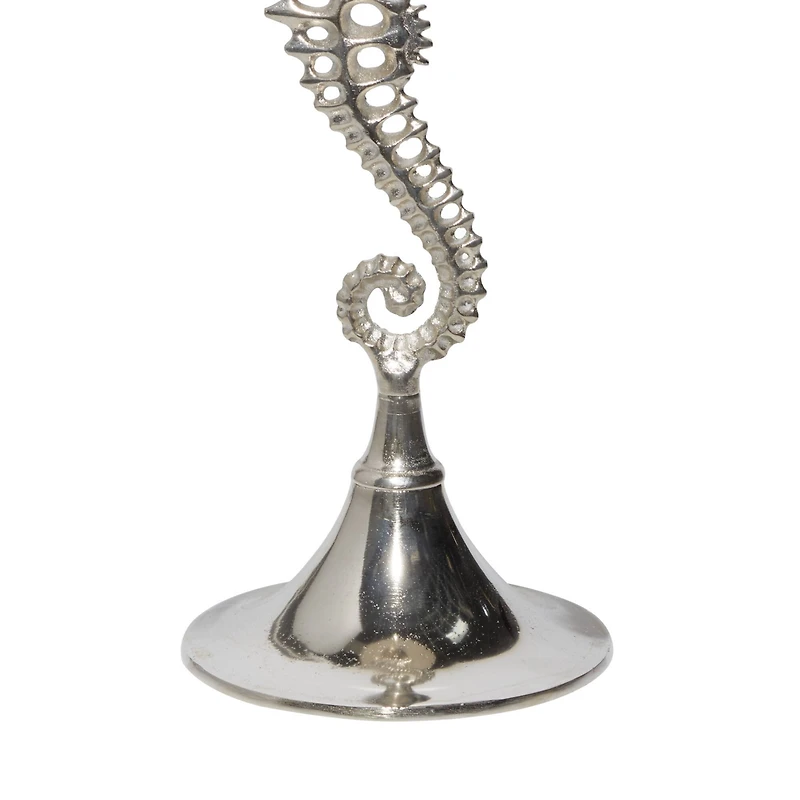 27" Silver Aluminum Coastal Accent Table