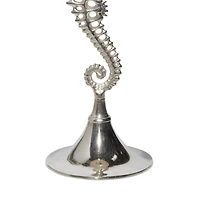 27" Silver Aluminum Coastal Accent Table