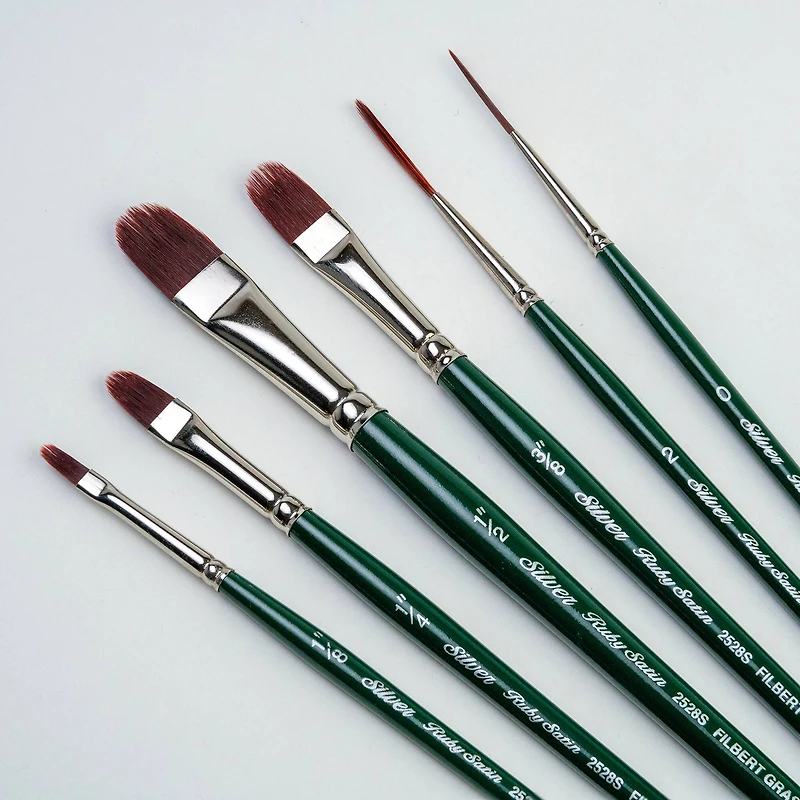 Silver Brush Limited Ruby Satin® 6 Piece Grass Combs Brush Set