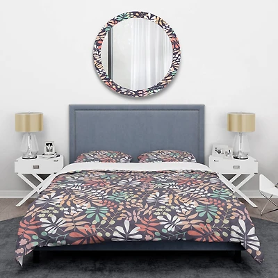 Designart 'Retro Botanical Pattern II' Mid-Century Duvet Cover Set