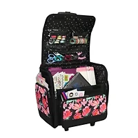 Everything Mary Black Quilted Deluxe Rolling Papercraft Craft Case
