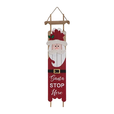 Glitzhome® 42" Wooden Sleigh Santa Porch Sign