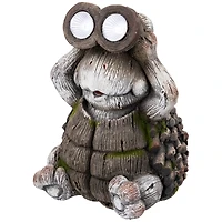 11.5" Turtle with Binoculars Outdoor Solar Lighted Garden Statue