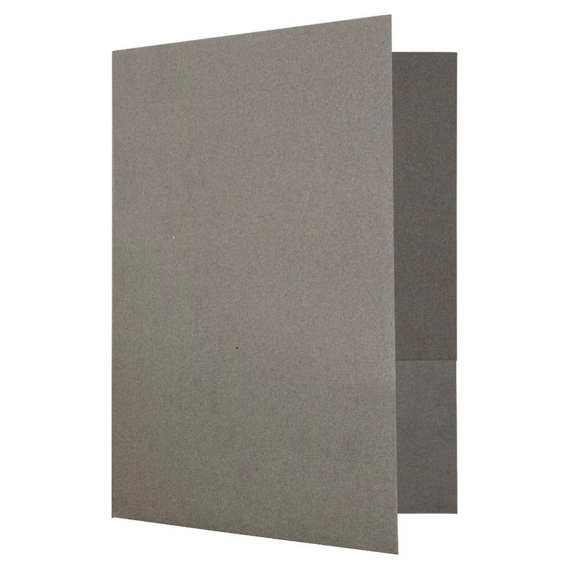 JAM Paper Gray 2-Pocket Textured Linen Business Folders, 25ct.